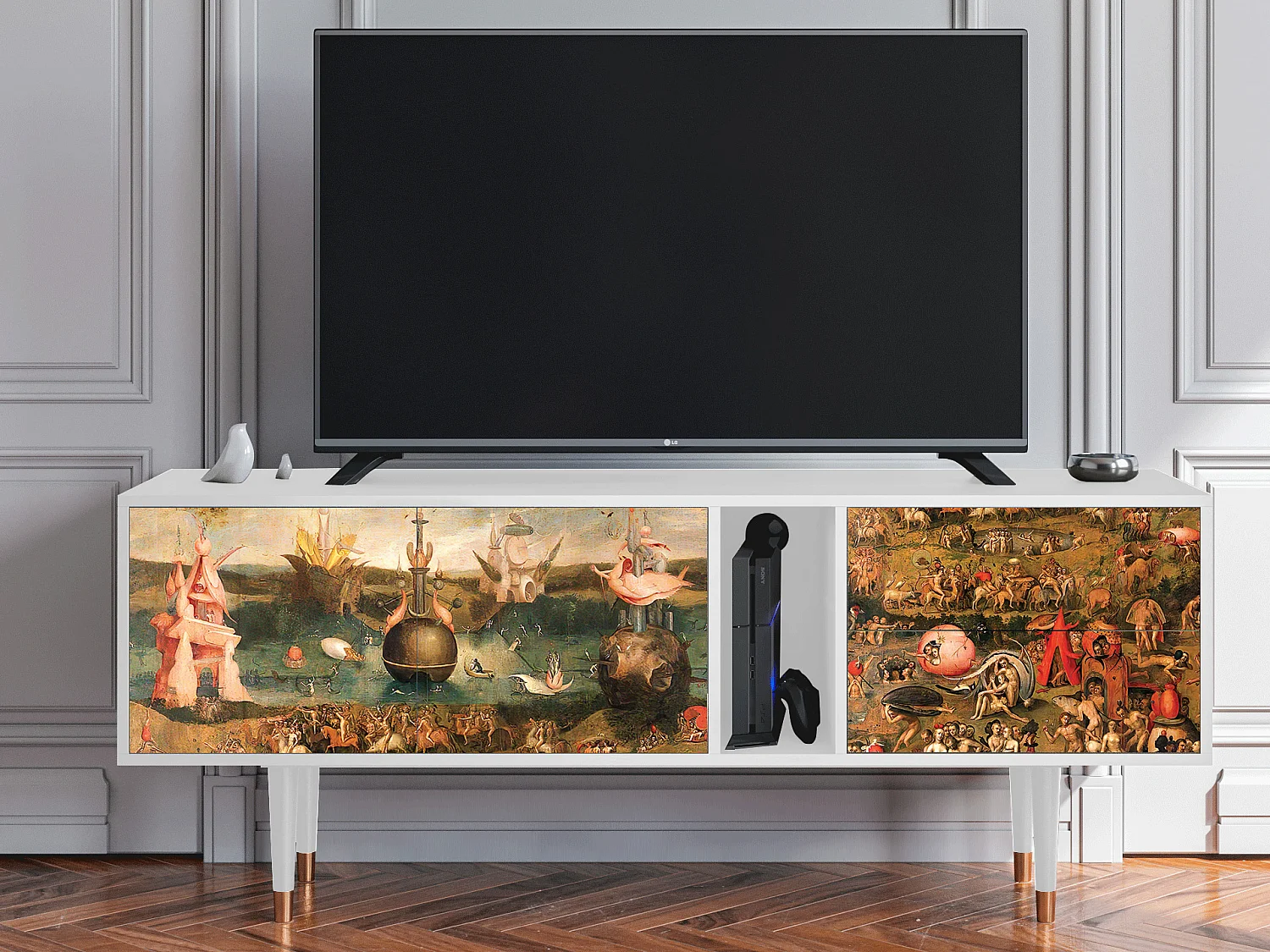 Meuble TV - 170х69х48 cm - T1 - Garden of Delights , Blanc