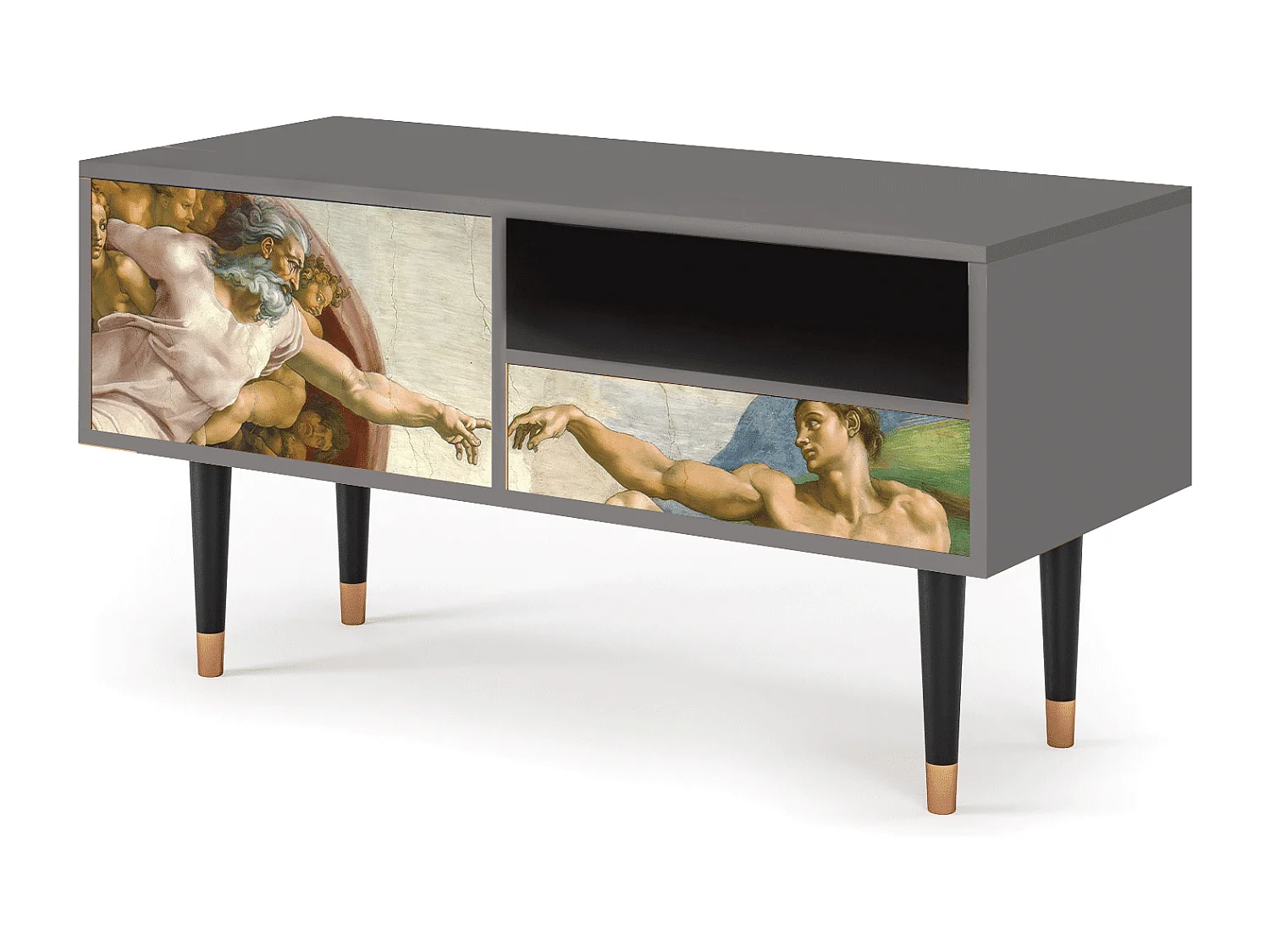 Meuble TV - 115х59х48 cm - T3 - The Creation of Adam, Gris