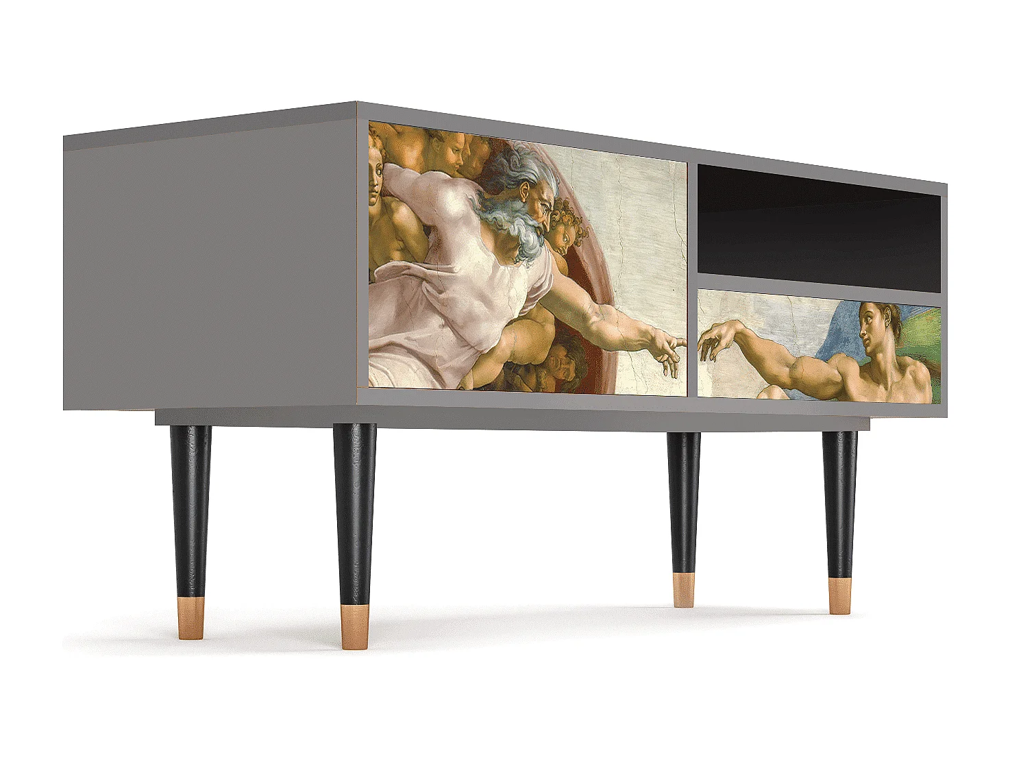 Meuble TV - 115х59х48 cm - T3 - The Creation of Adam, Gris