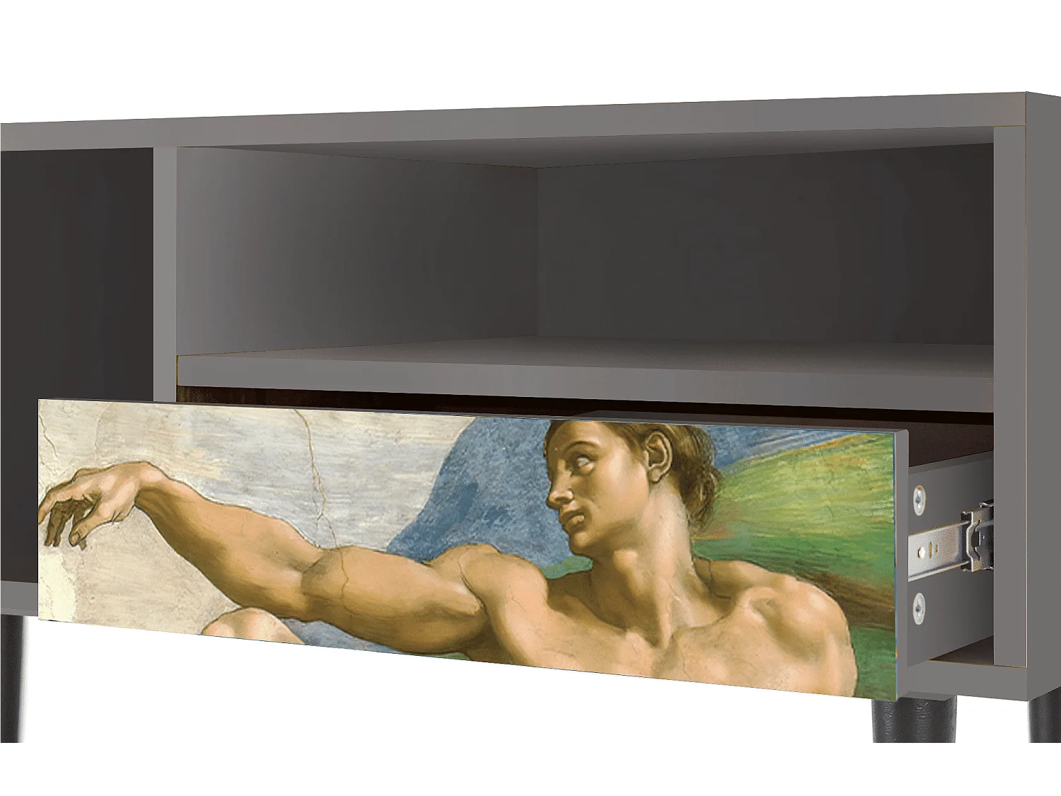 Meuble TV - 115х59х48 cm - T3 - The Creation of Adam, Gris