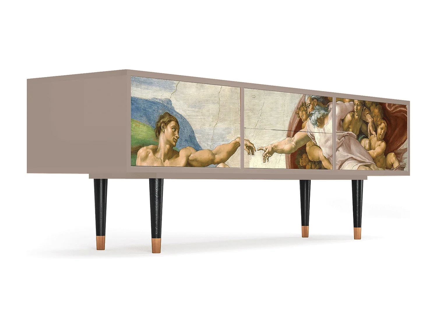 Mobile TV - 170х59х48 cm - T4 - The Creation of Adam, Latte