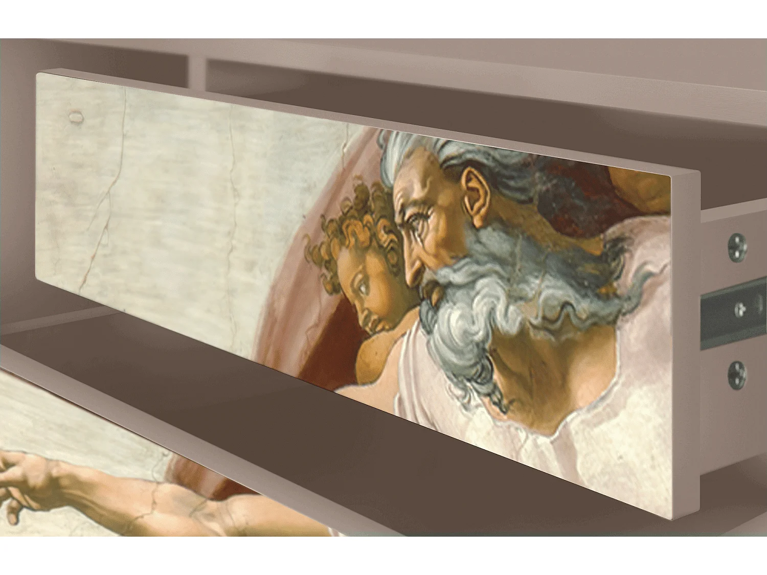 Mobile TV - 170х59х48 cm - T4 - The Creation of Adam, Latte