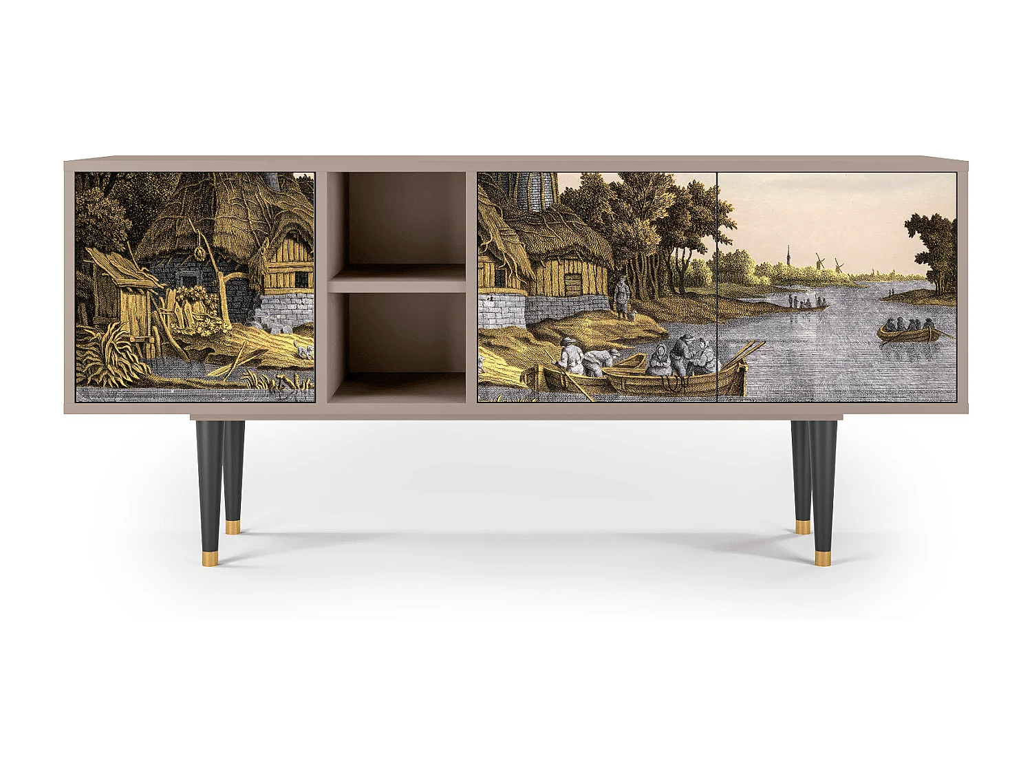 Mobile TV - 150х69х41 cm - T5 - Mill along a River, Latte