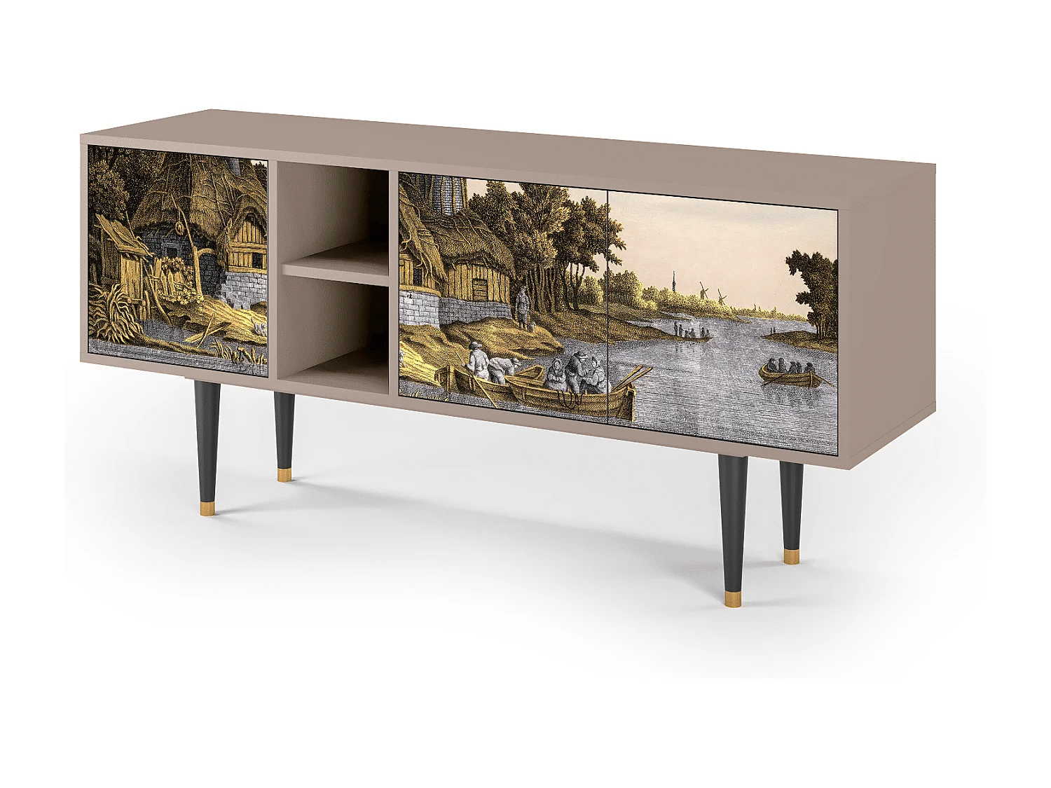 Mobile TV - 150х69х41 cm - T5 - Mill along a River, Latte