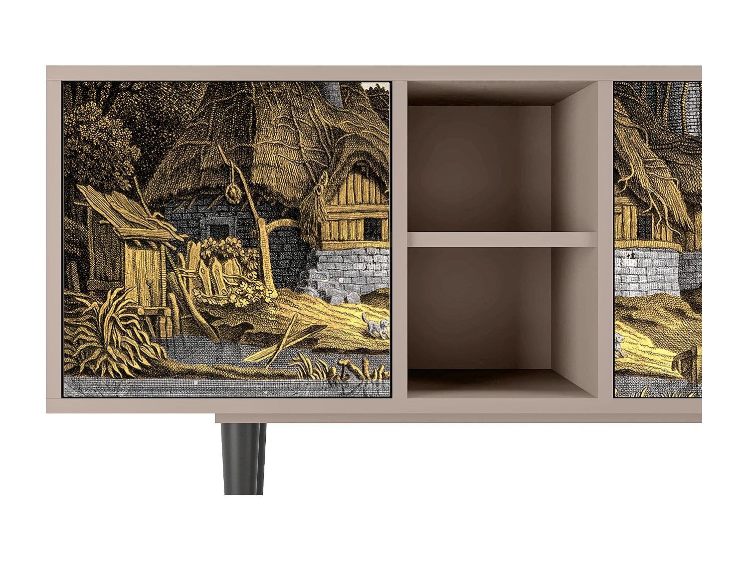 Mobile TV - 150х69х41 cm - T5 - Mill along a River, Latte