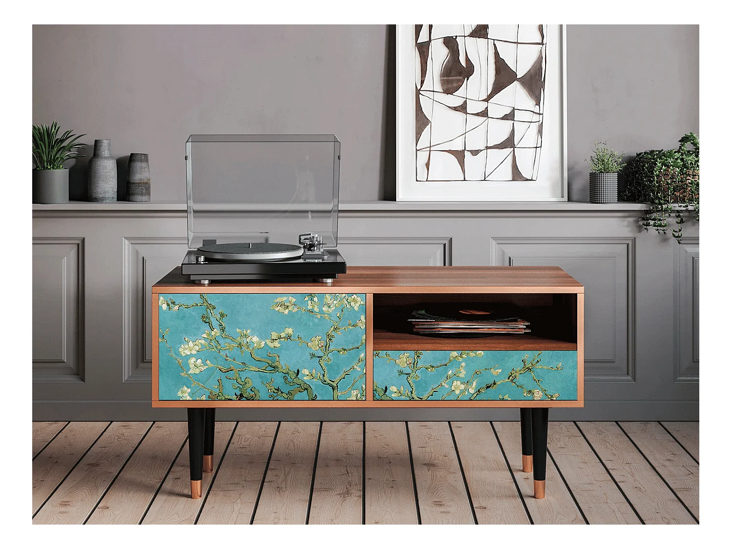 TV-meubel - 115х59х48 cm - T3 - Almond Blossom, Walnoot