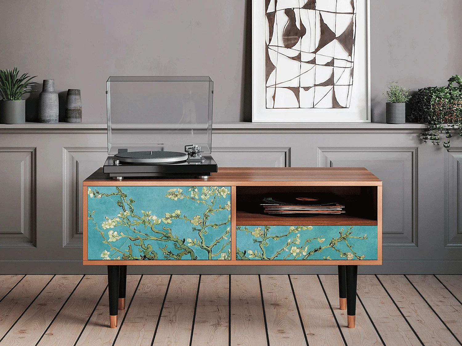 Mobile TV - 115х59х48 cm - T3 - Almond Blossom, Noce