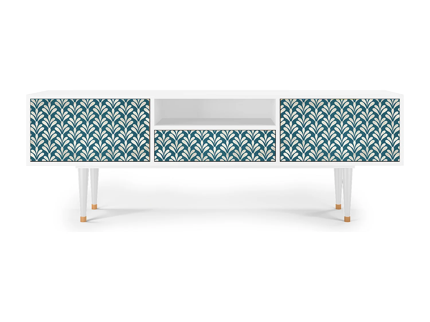 Meuble TV - 170х59х41 cm - T6 - Milky Tears, Blanc