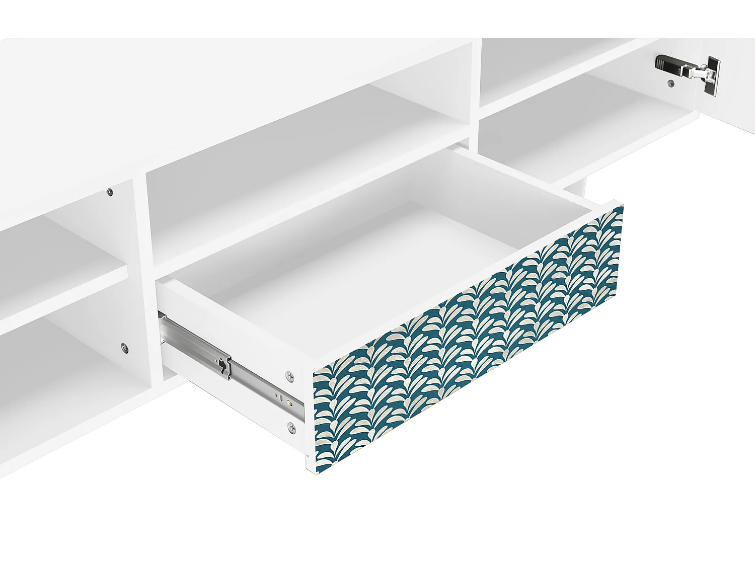 Meuble TV - 170х59х41 cm - T6 - Milky Tears, Blanc