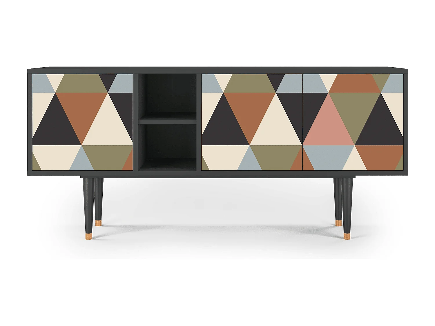 Meuble TV - 150х69х41 cm - T5 - Royal Triangles, Anthracite