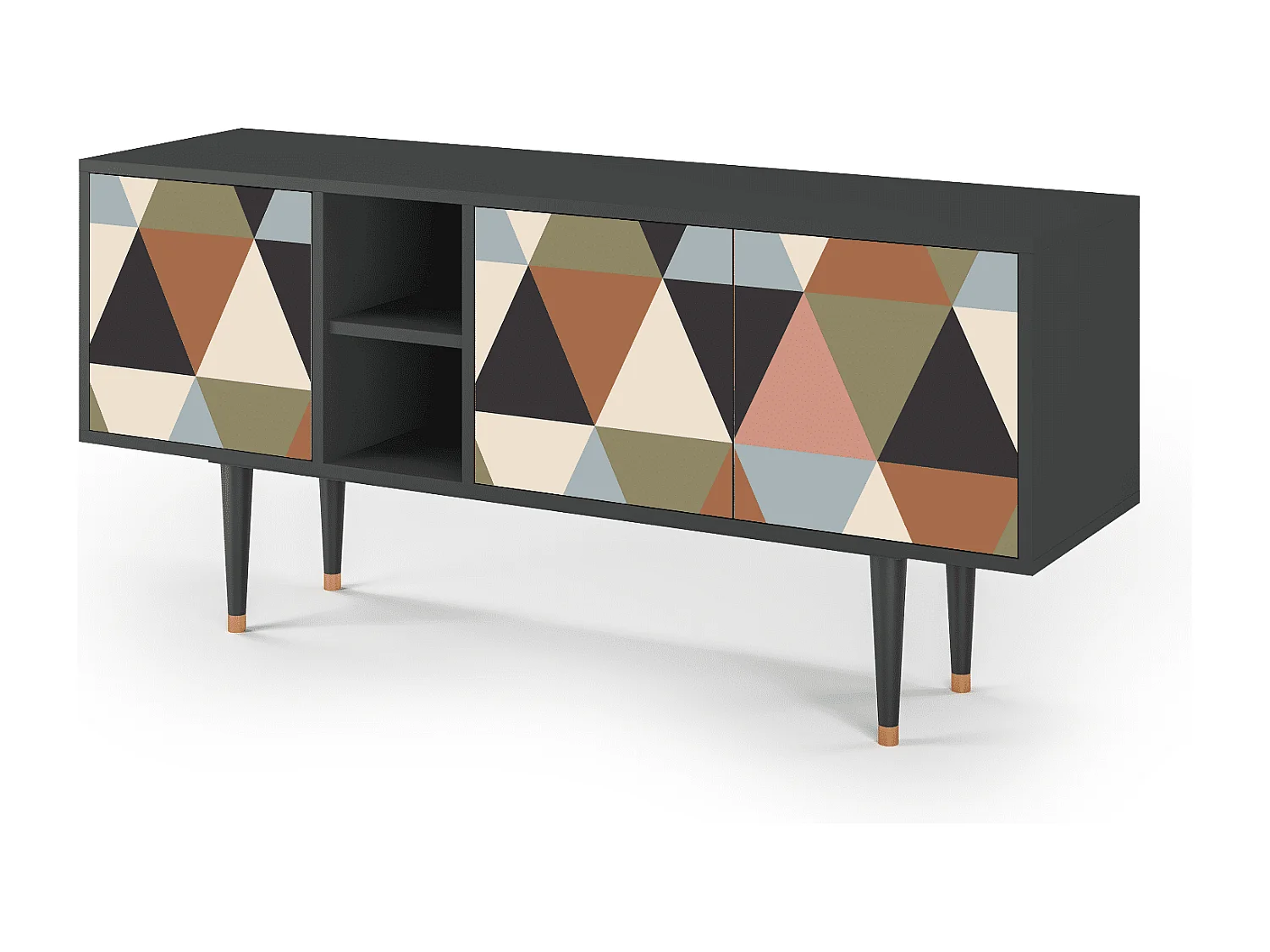 Meuble TV - 150х69х41 cm - T5 - Royal Triangles, Anthracite