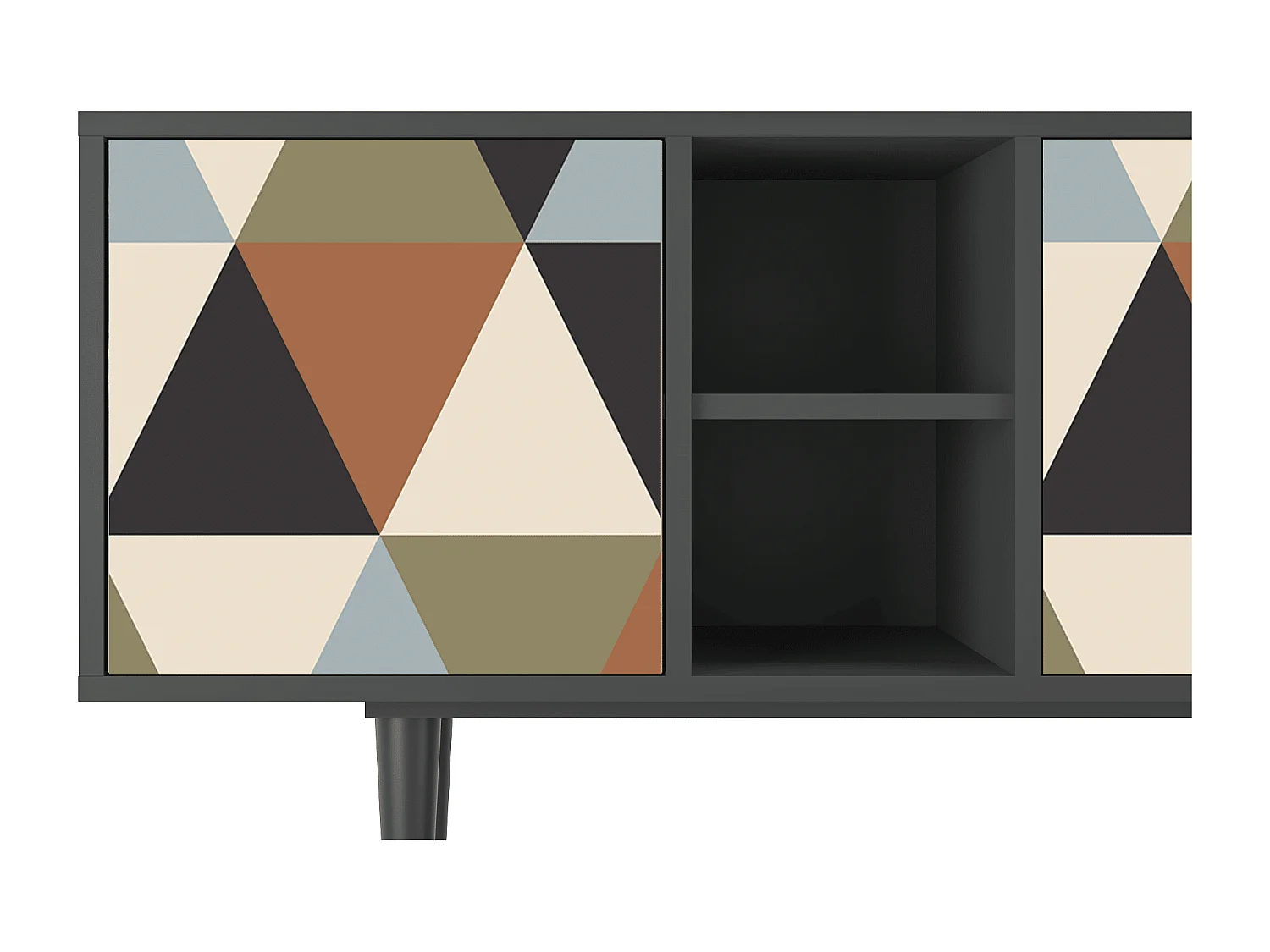 TV-meubel - 150х69х41 cm - T5 - Royal Triangles, Antraciet