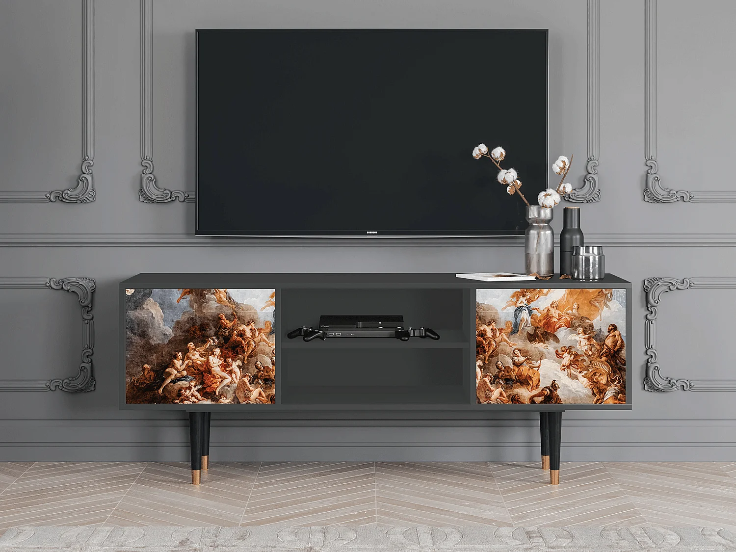 Mueble de TV - 170х69х48 cm - T2 - Versailles, Antracite
