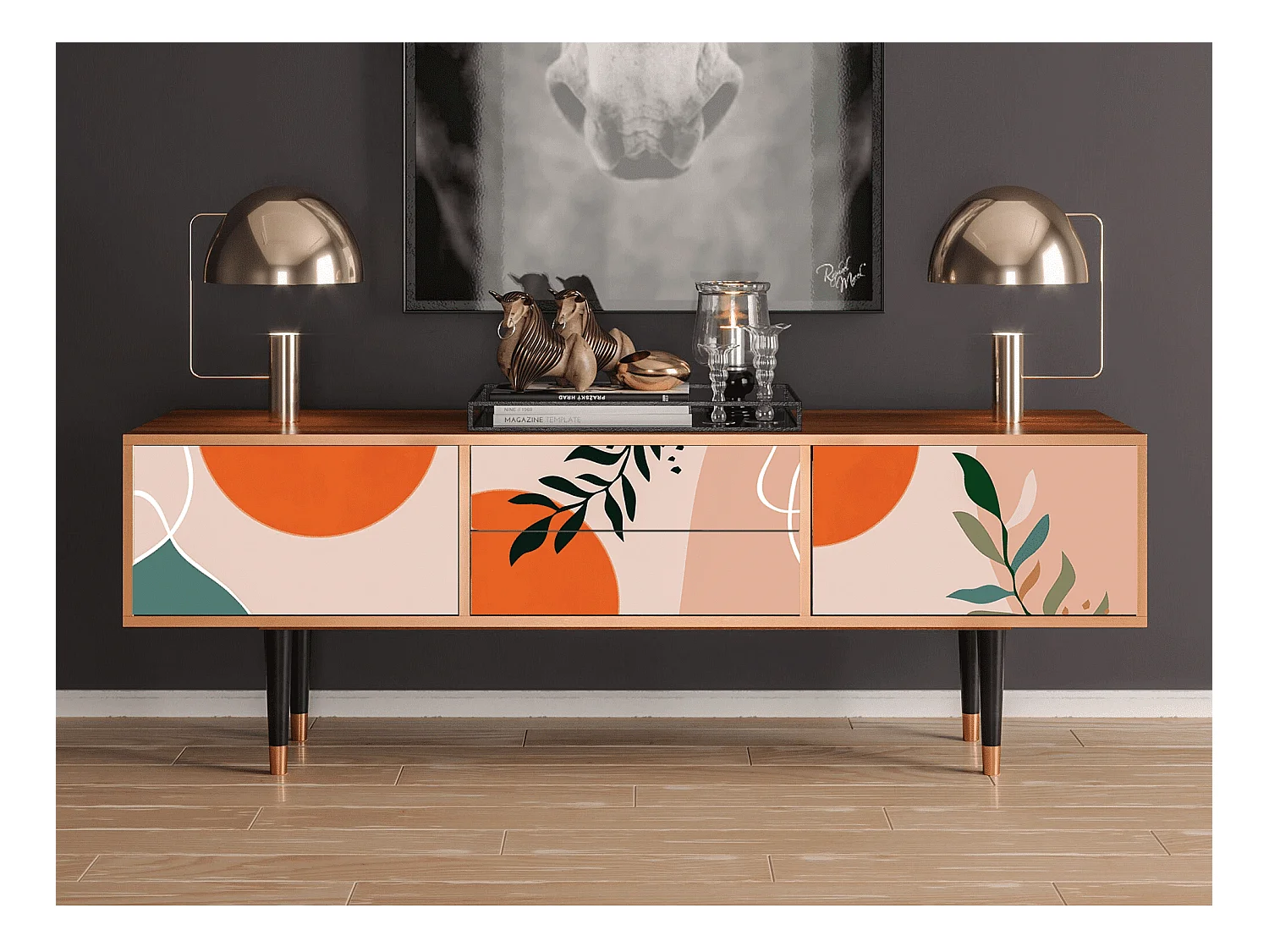 TV-meubel - 170х59х48 cm - T4 - Artwork, Walnoot