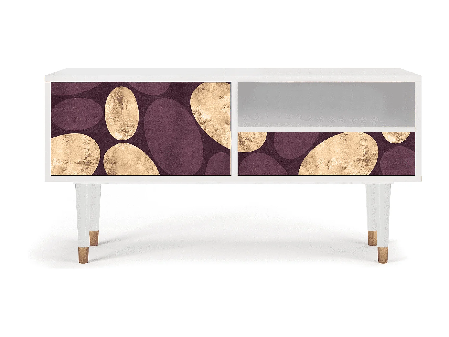 Mueble de TV - 115х59х48 cm - T3 - Fine Wine, Blanco