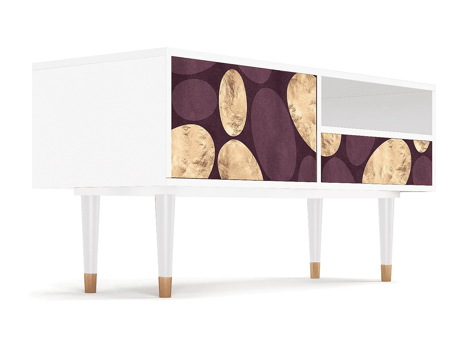 Mueble de TV - 115х59х48 cm - T3 - Fine Wine, Blanco