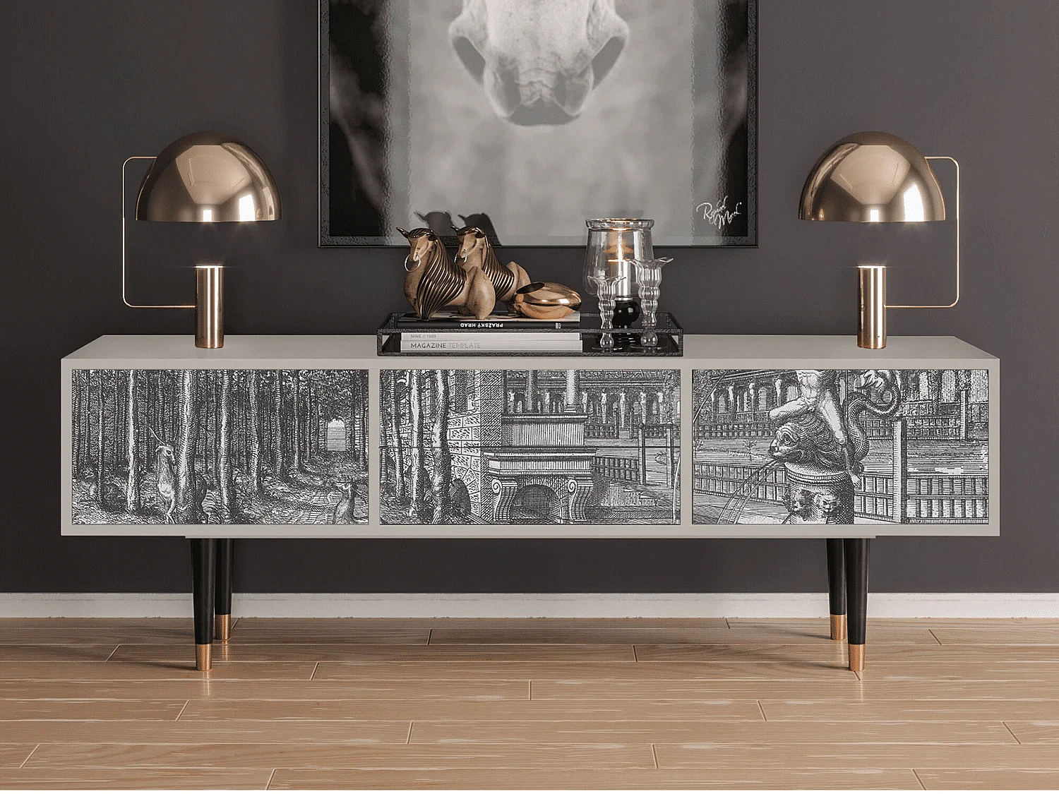 TV-Möbel - 170х59х48 cm - T4 - View of the Piazza, Sand