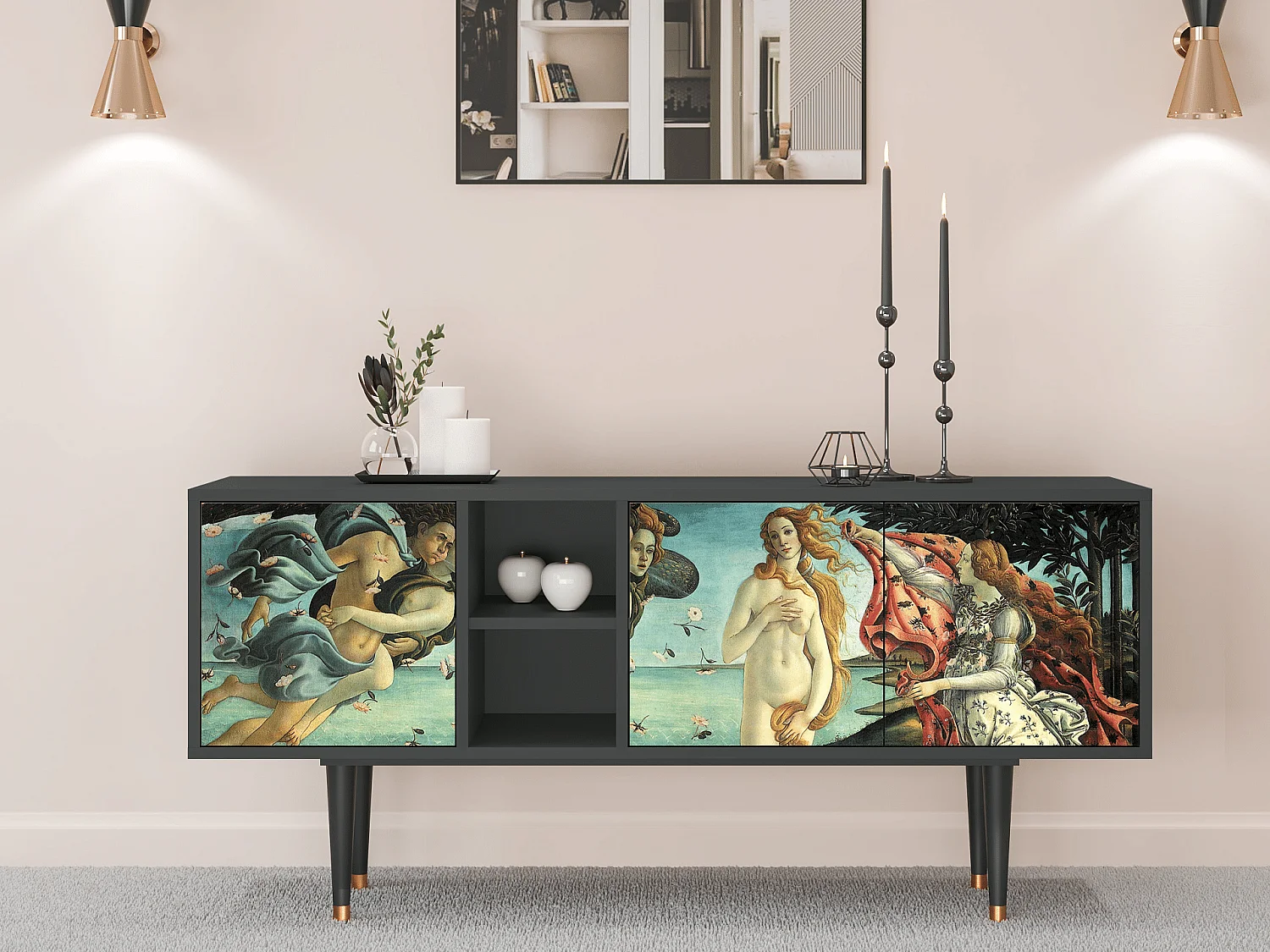 TV-meubel - 150х69х41 cm - T5 - The Birth of Venus, Antraciet