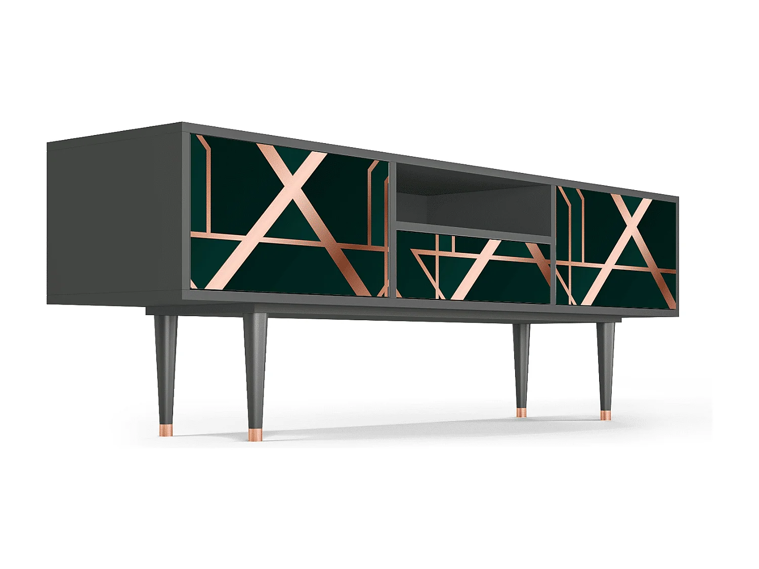 Meuble TV - 170х59х41 cm - T6 - Emerald Gatsby, Anthracite