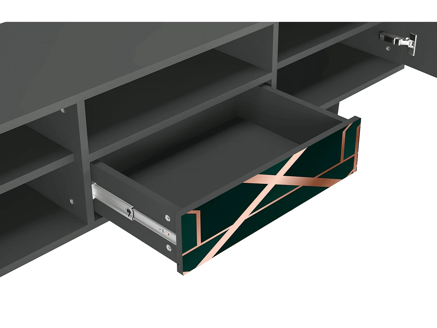 Meuble TV - 170х59х41 cm - T6 - Emerald Gatsby, Anthracite