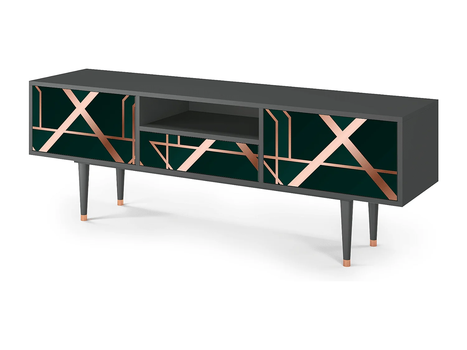 Meuble TV - 170х59х41 cm - T6 - Emerald Gatsby, Anthracite