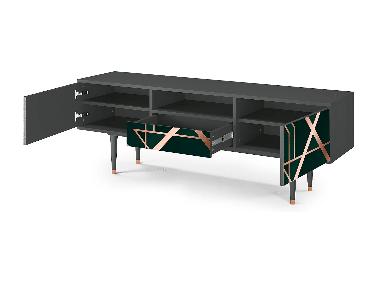 Meuble TV - 170х59х41 cm - T6 - Emerald Gatsby, Anthracite