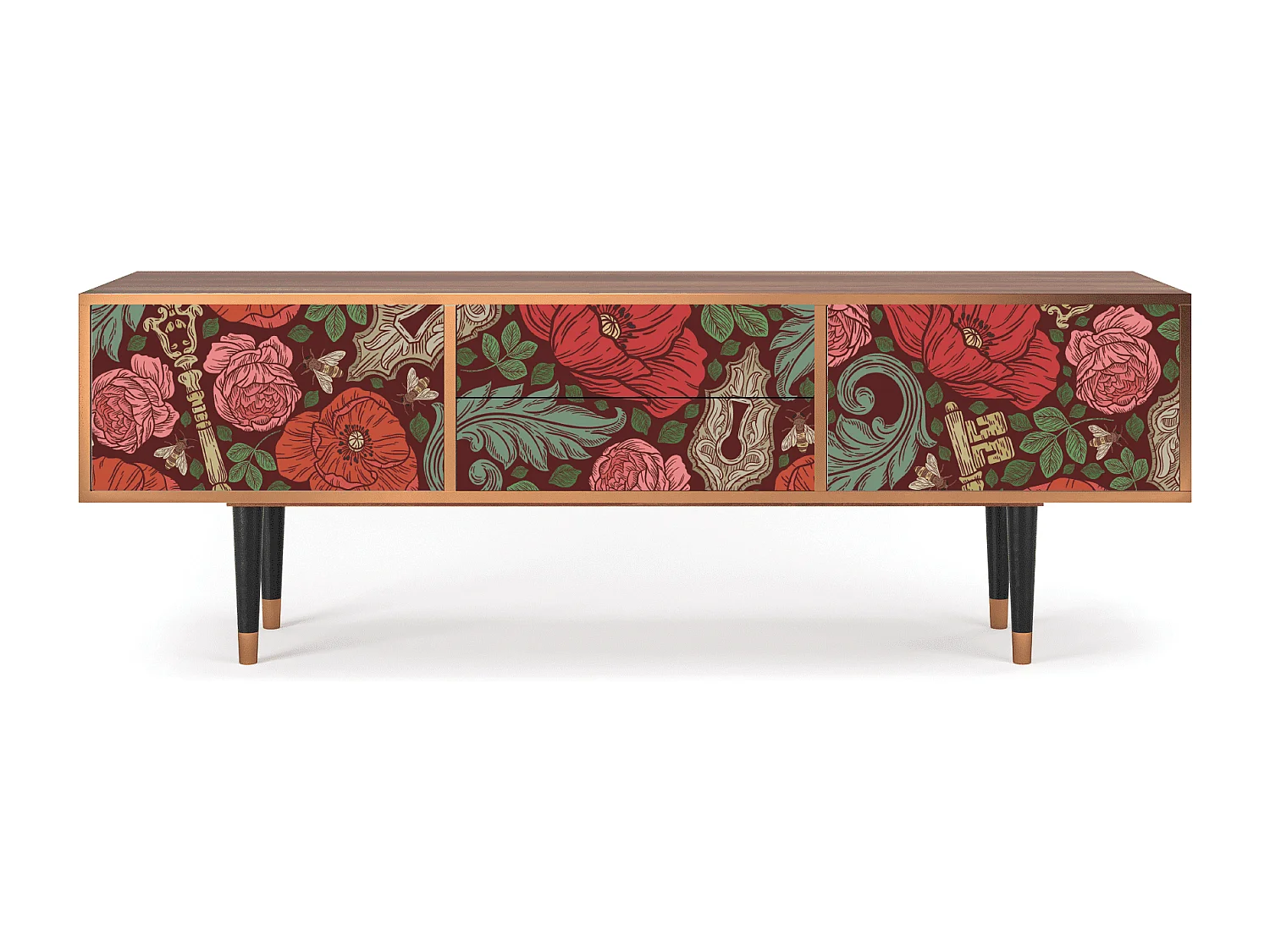 TV-Möbel - 170х59х48 cm - T4 - Poppy Garden, Walnuss