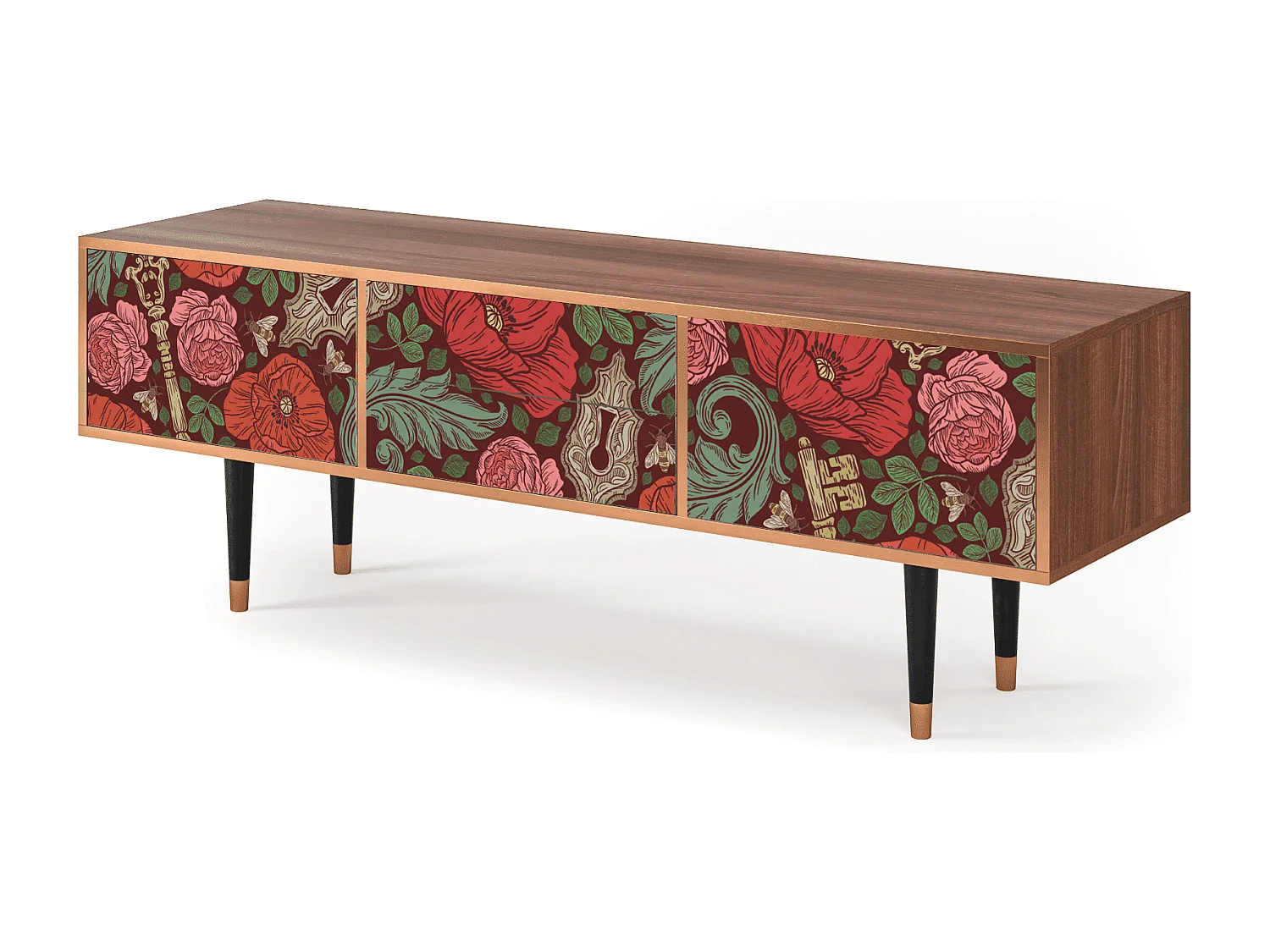 TV-Möbel - 170х59х48 cm - T4 - Poppy Garden, Walnuss