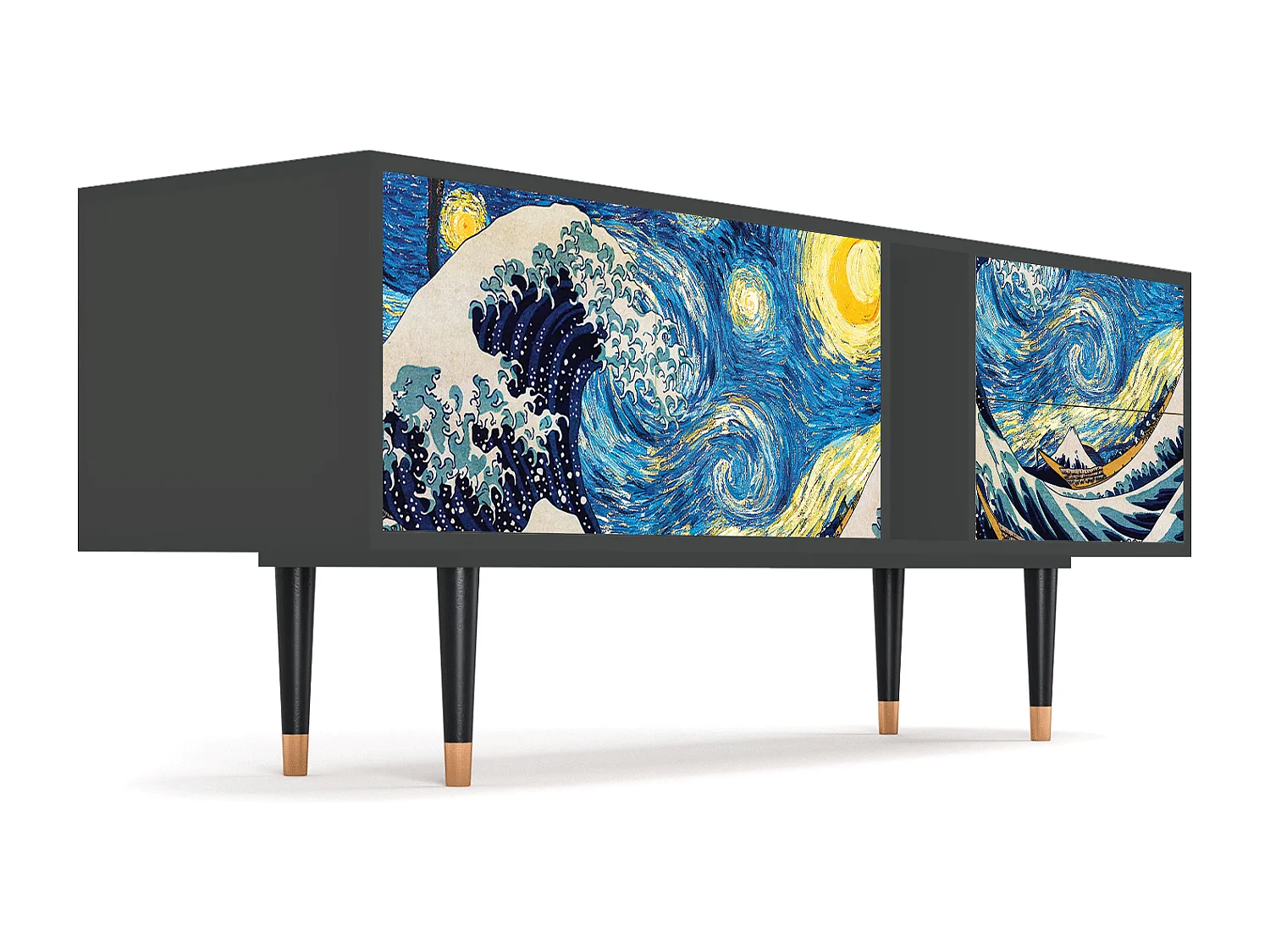 Szafka RTV - 170х69х48 cm - T1 - Great Wave, Antracyt