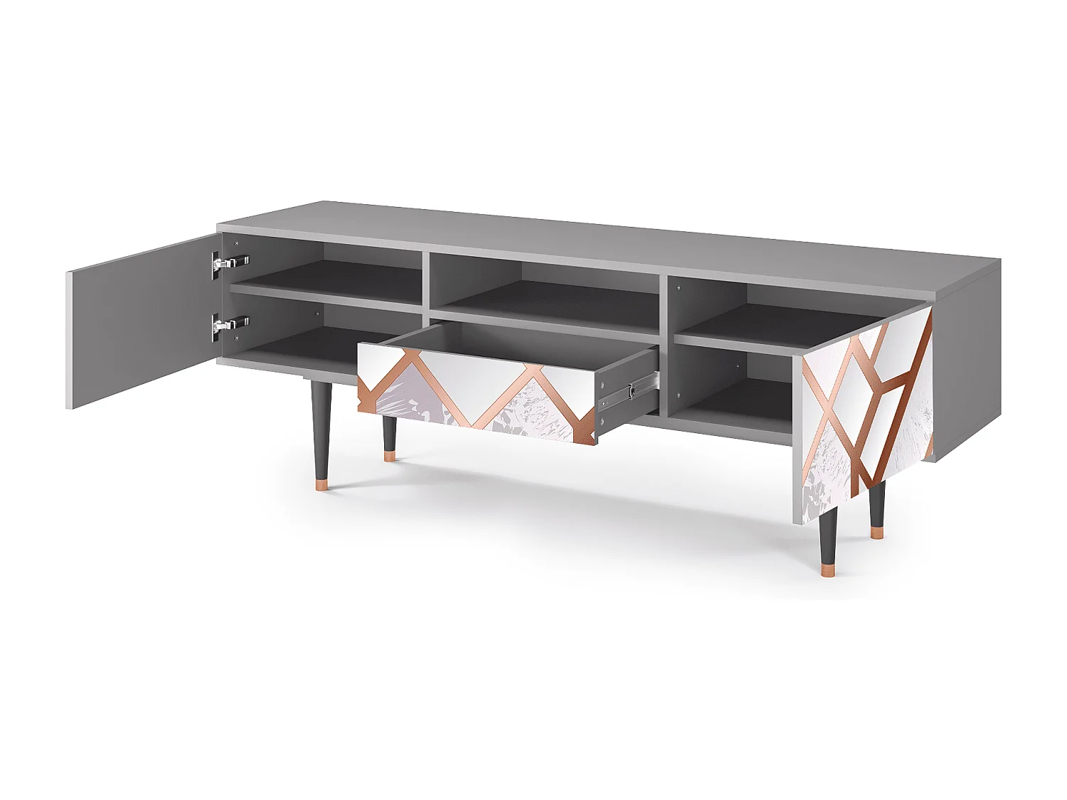 Mobile TV - 170х59х41 cm - T6 - Pastel Fairytale, Grigio