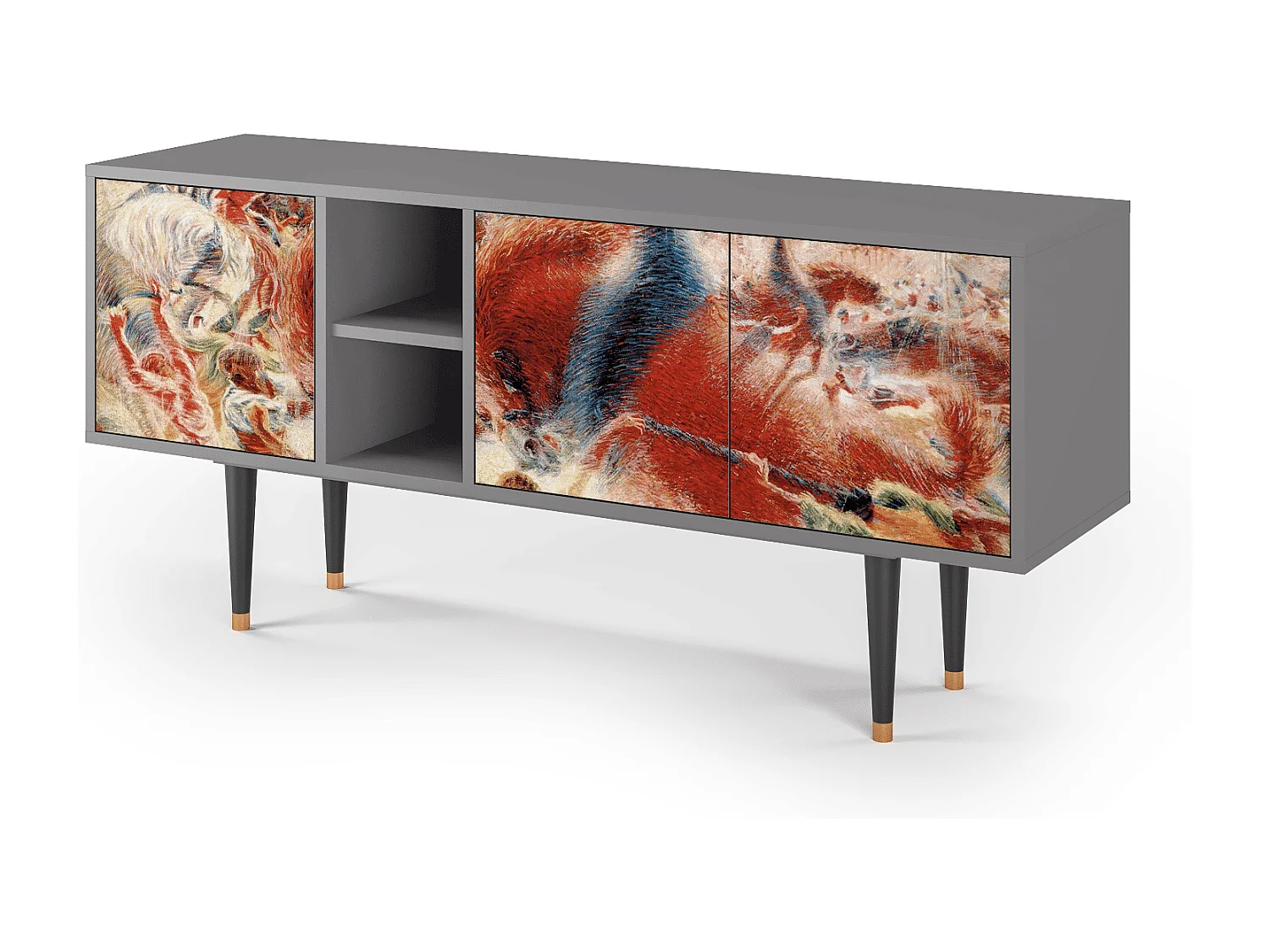 TV-meubel - 150х69х41 cm - T5 - The City Rises, Grijs