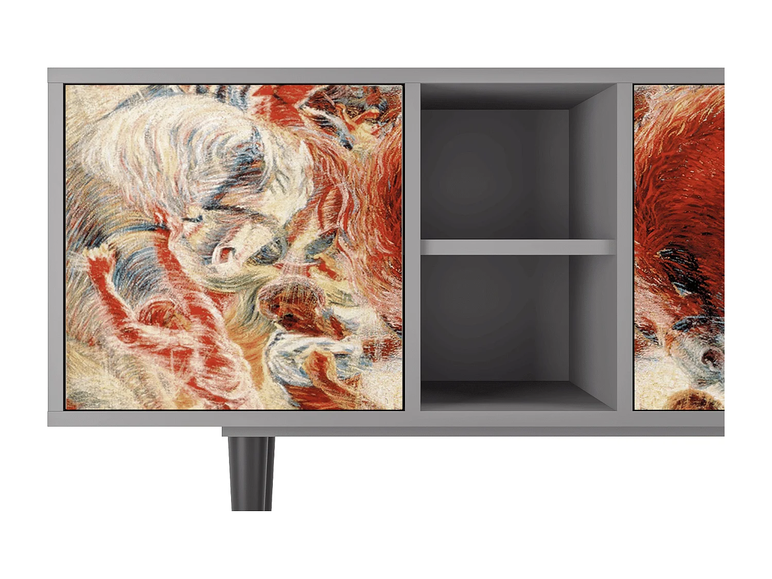 TV-meubel - 150х69х41 cm - T5 - The City Rises, Grijs