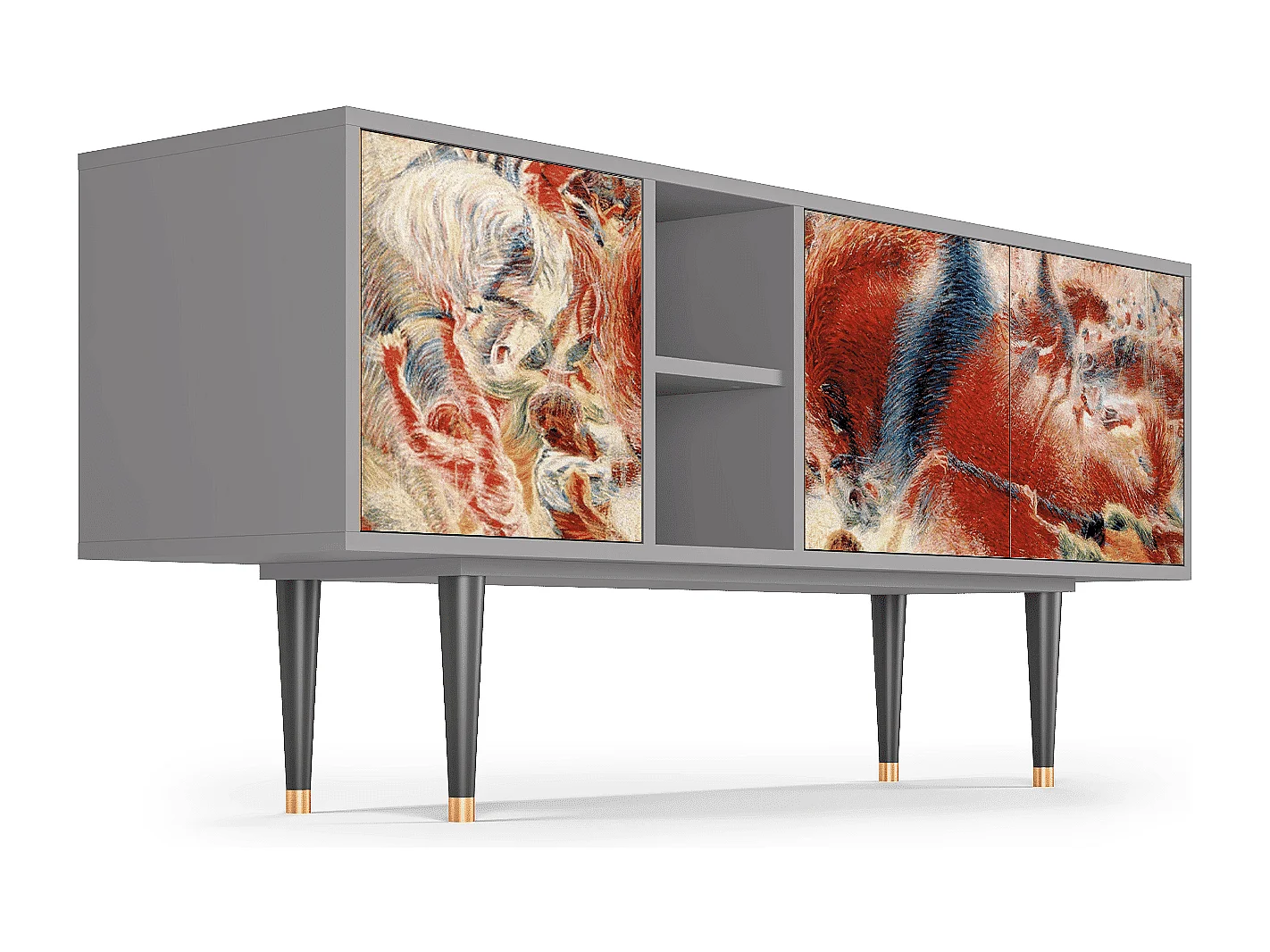 Meuble TV - 150х69х41 cm - T5 - The City Rises, Gris