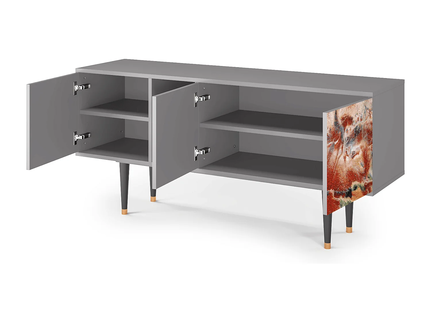 Meuble TV - 150х69х41 cm - T5 - The City Rises, Gris