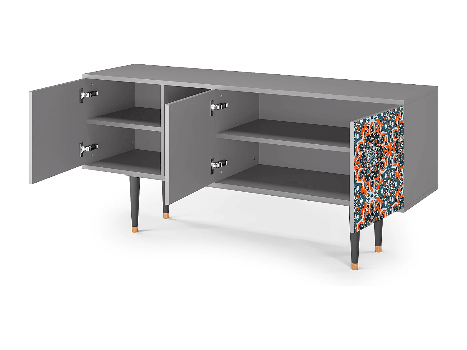 Mueble de TV - 150х69х41 cm - T5 - Fire Beetle, Gris