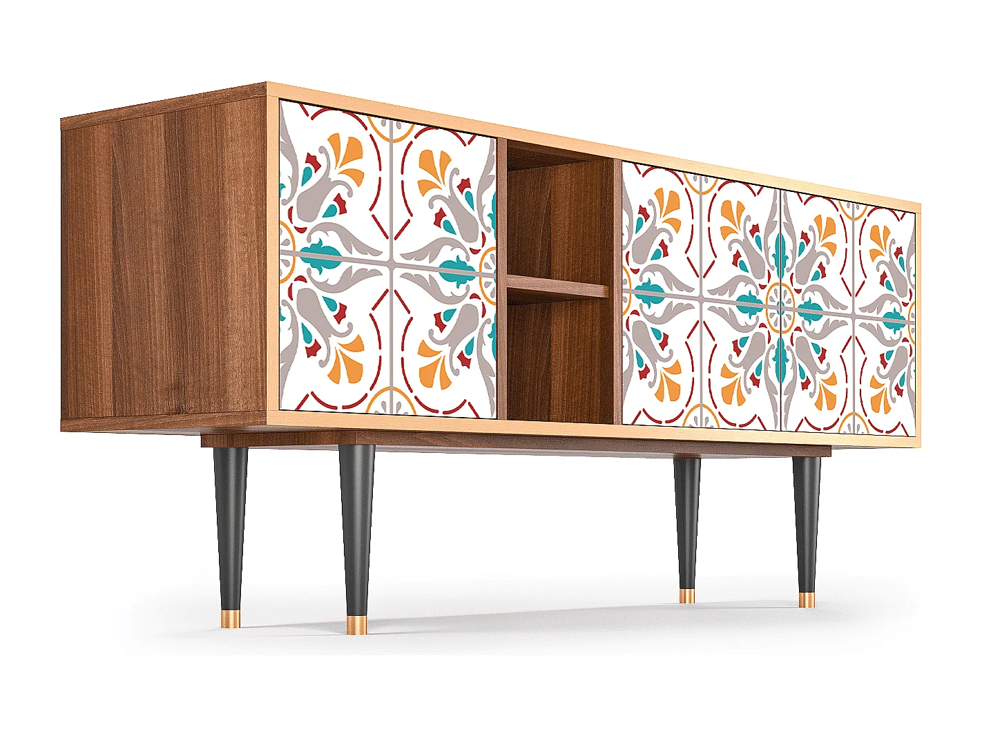 Mueble de TV - 150х69х41 cm - T5 - Spring Ceramics, Nogueira