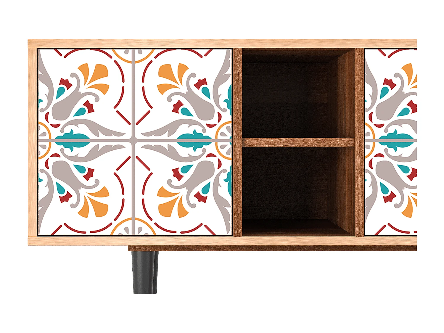 Mueble de TV - 150х69х41 cm - T5 - Spring Ceramics, Nogueira