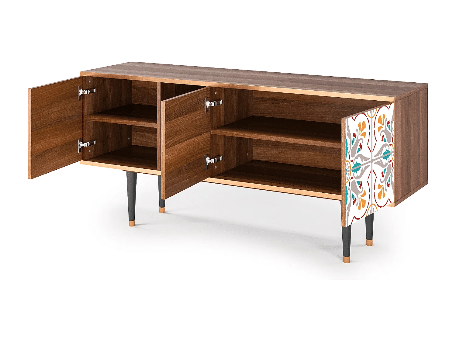 Mueble de TV - 150х69х41 cm - T5 - Spring Ceramics, Nogueira