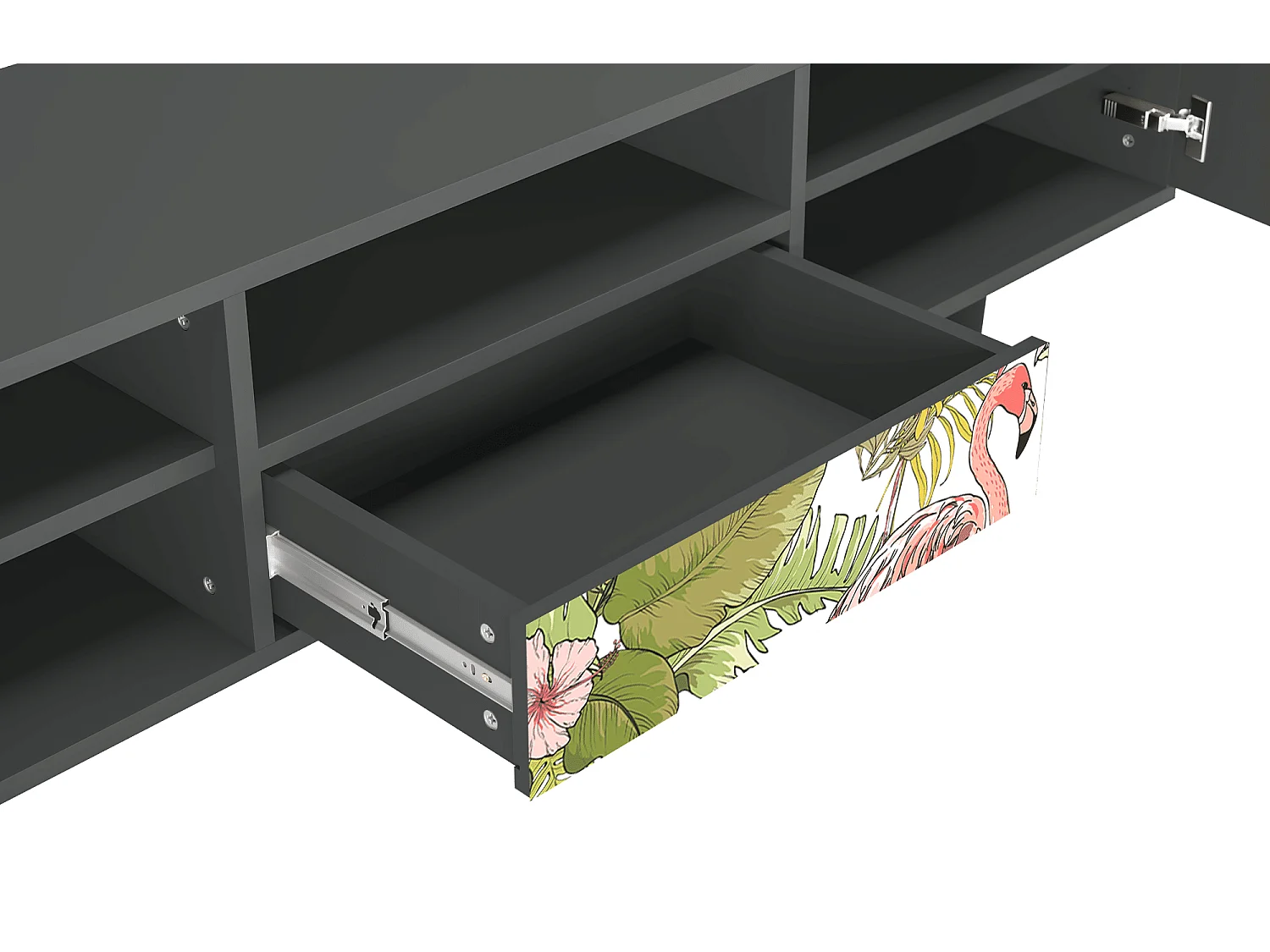 Mobile TV - 170х59х41 cm - T6 - Sweet Flamingo, Antracite