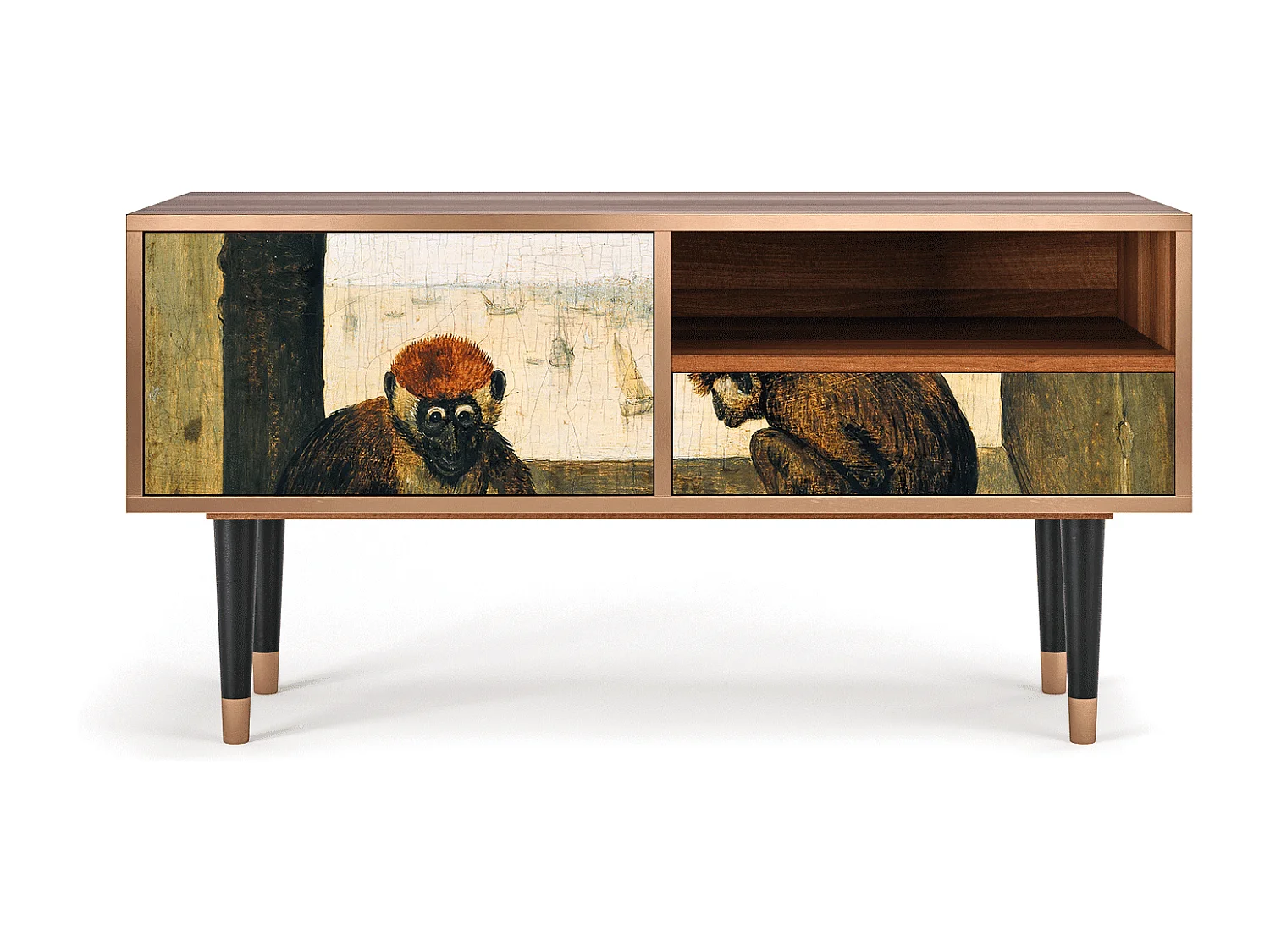Meuble TV - 115х59х48 cm - T3 - Two Monkeys, Noyer