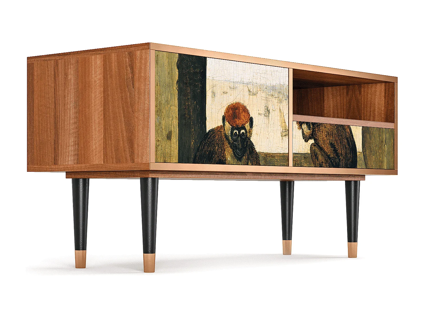 Meuble TV - 115х59х48 cm - T3 - Two Monkeys, Noyer