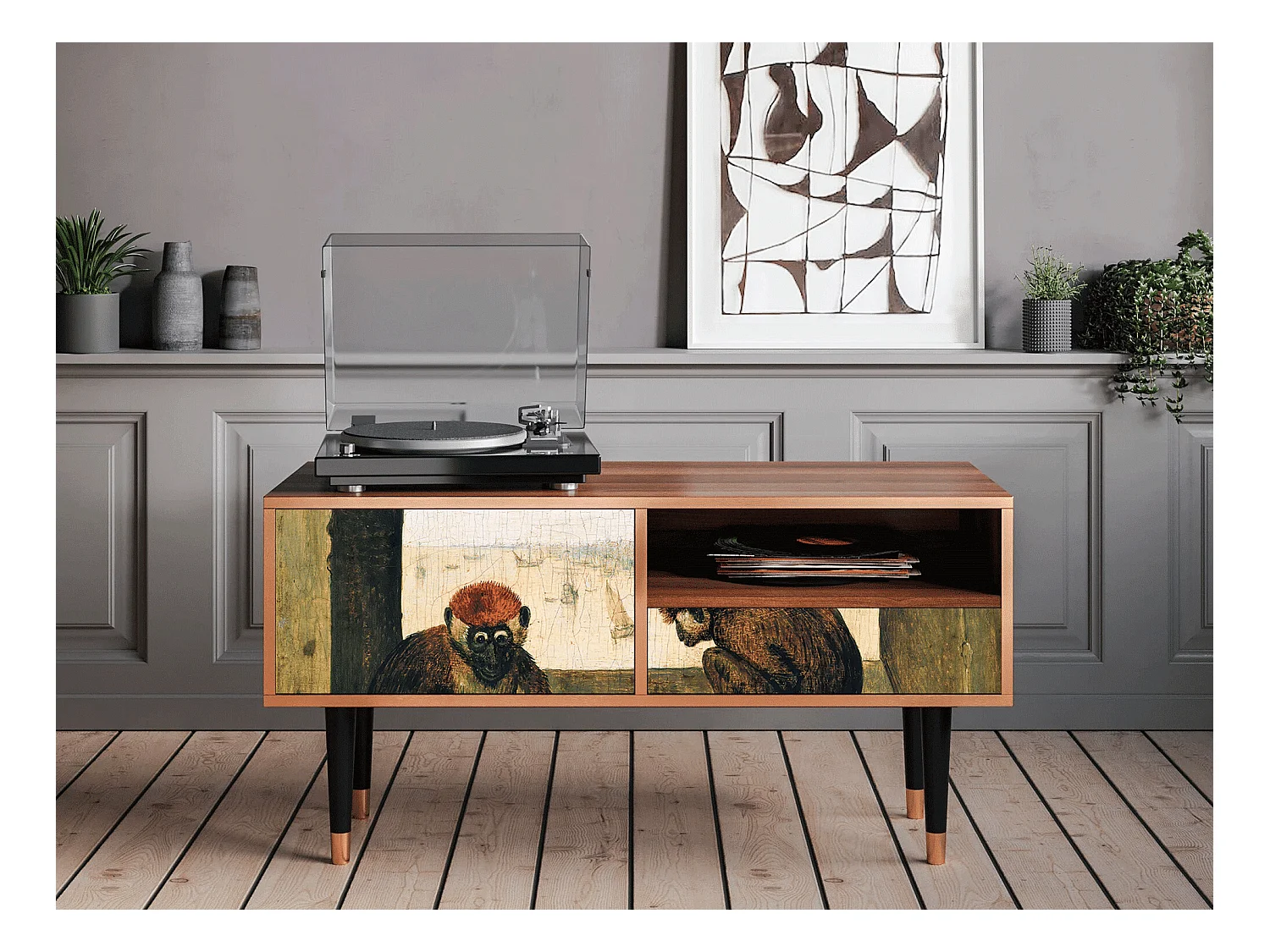 TV-Möbel - 115х59х48 cm - T3 - Two Monkeys, Walnuss