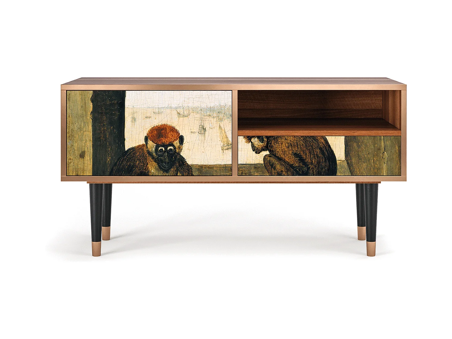 Meuble TV - 115х59х48 cm - T3 - Two Monkeys, Noyer