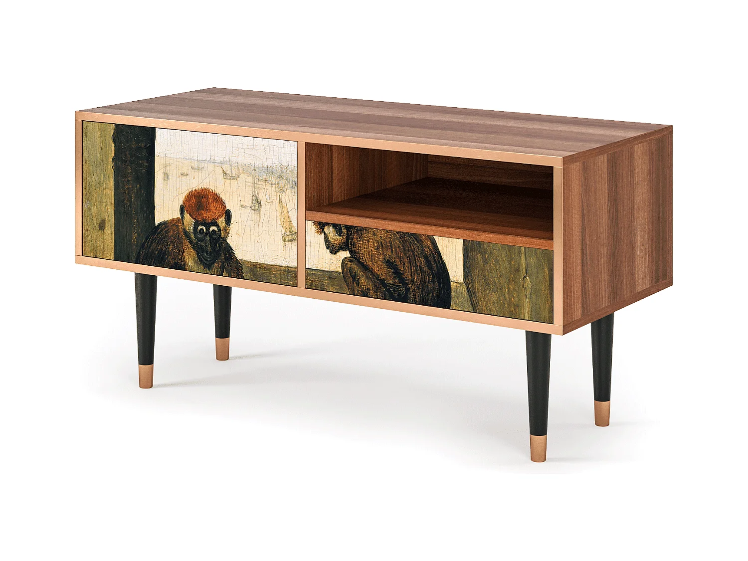 Meuble TV - 115х59х48 cm - T3 - Two Monkeys, Noyer