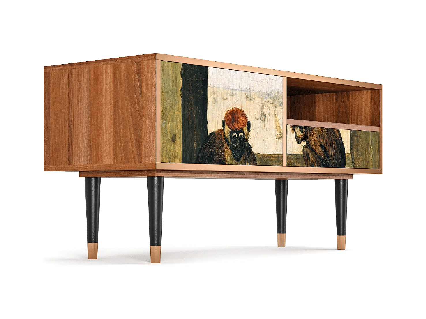 Meuble TV - 115х59х48 cm - T3 - Two Monkeys, Noyer