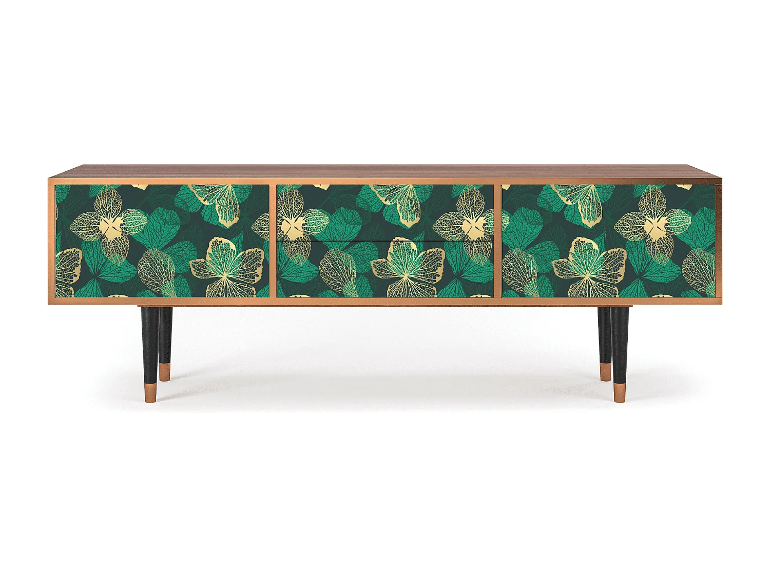 TV-Möbel - 170х59х48 cm - T4 - Green Flower, Walnuss