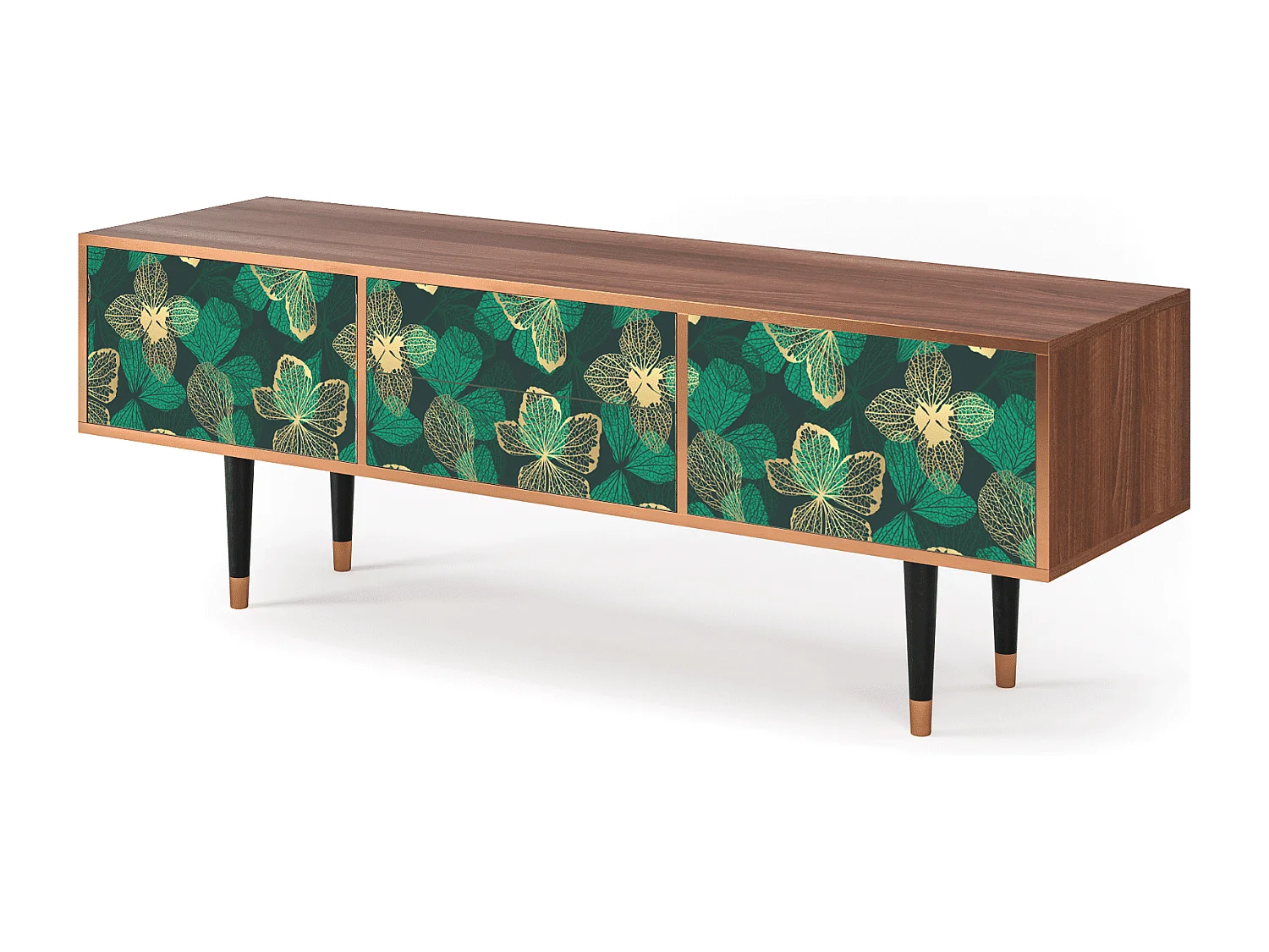 Meuble TV - 170х59х48 cm - T4 - Green Flower, Noyer