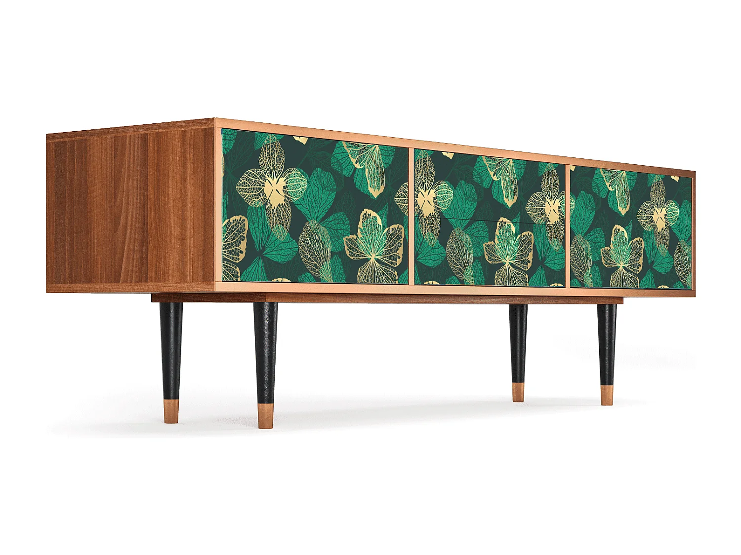 Meuble TV - 170х59х48 cm - T4 - Green Flower, Noyer