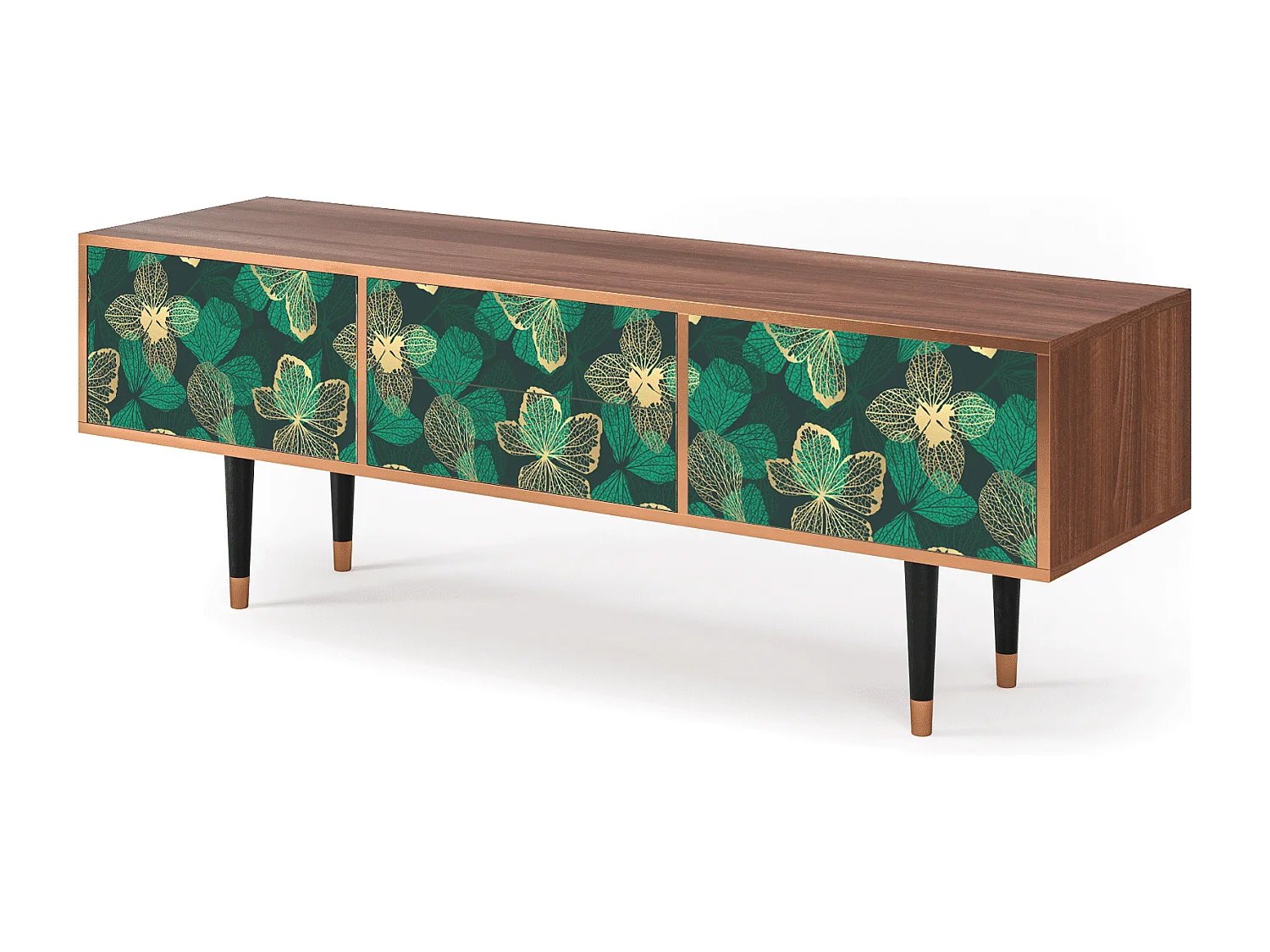 TV-Möbel - 170х59х48 cm - T4 - Green Flower, Walnuss