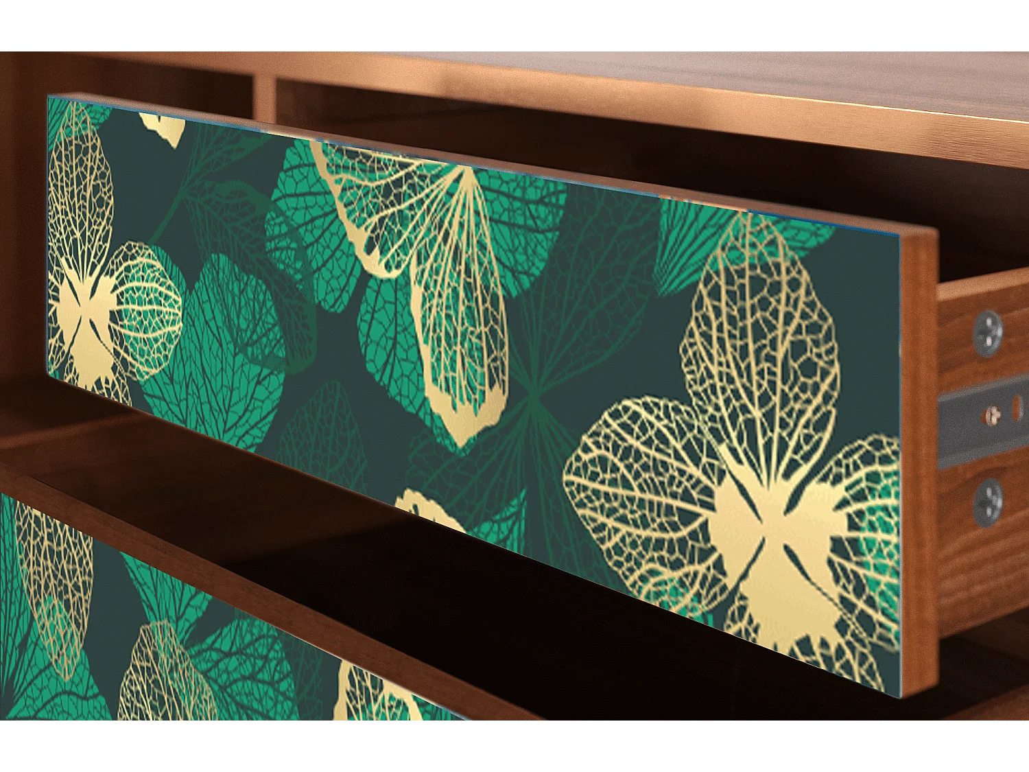 TV-Möbel - 170х59х48 cm - T4 - Green Flower, Walnuss